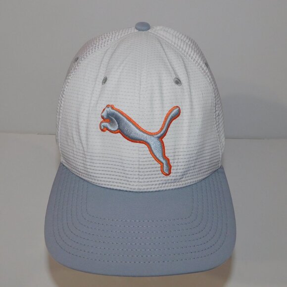 PUMA GOLF Dry Cell Mens White Gray Orange Adjustable hat Cap - Picture 4 of 9